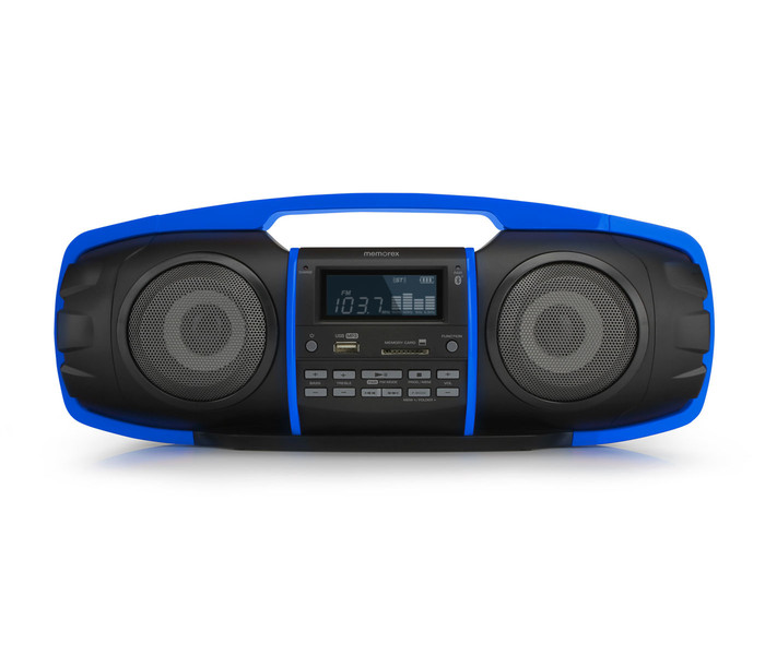 Memorex MW5554 Stereo 6W Rechteck Schwarz, Blau Tragbarer Lautsprecher