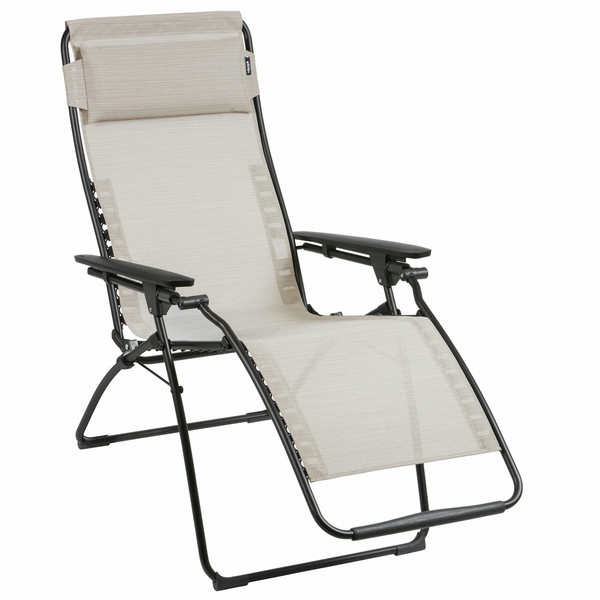 Lafuma Futura Lounge Mesh seat Mesh backrest Fabric,Steel Beige,Black outdoor chair
