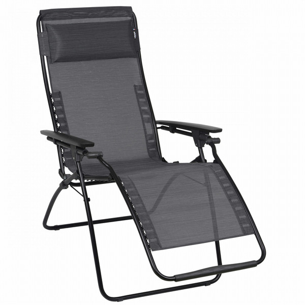 Lafuma Futura Lounge Mesh seat Mesh backrest Fabric,Steel Black,Grey outdoor chair