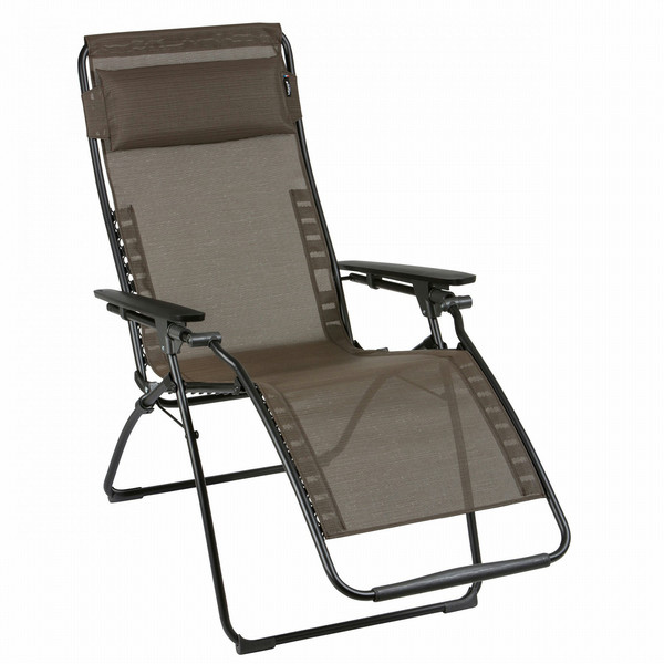 Lafuma Futura Lounge Mesh seat Mesh backrest Fabric,Steel Black,Brown outdoor chair