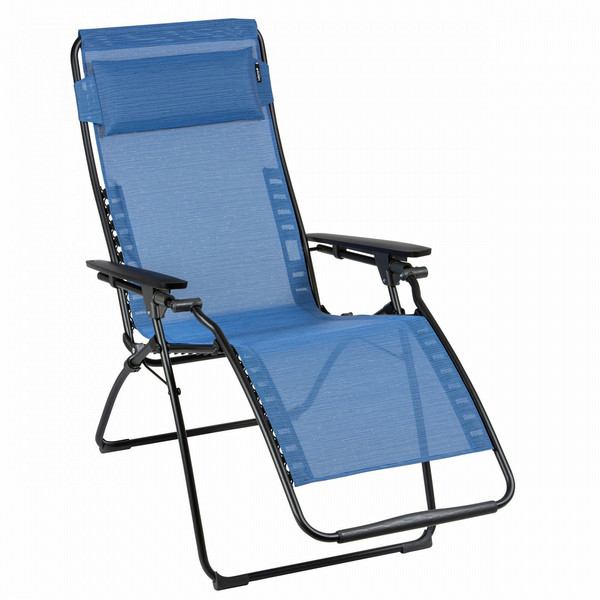 Lafuma Futura Lounge Mesh seat Mesh backrest Fabric,Steel Black,Blue outdoor chair