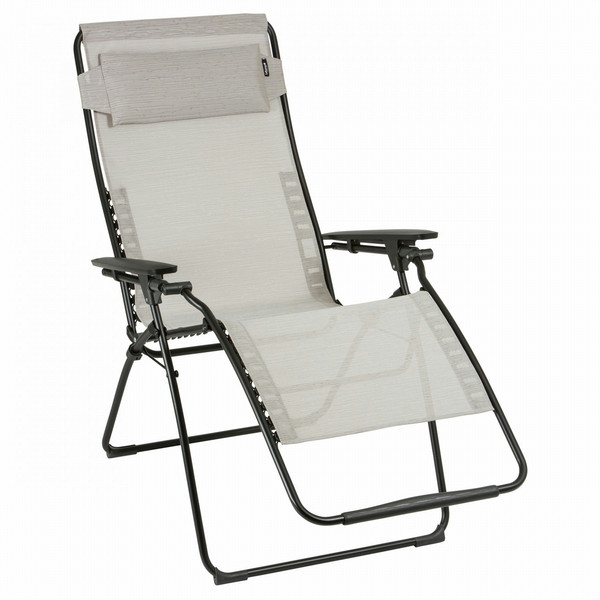 Lafuma Futura Lounge Mesh seat Mesh backrest Fabric,Steel Beige,Black outdoor chair