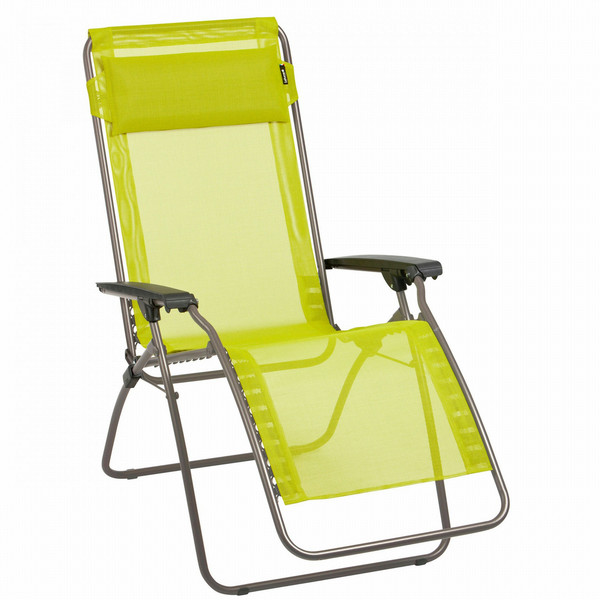 Lafuma R Clip Lounge Mesh seat Mesh backrest Elastomer,Fabric,Steel Green,Stainless steel outdoor chair