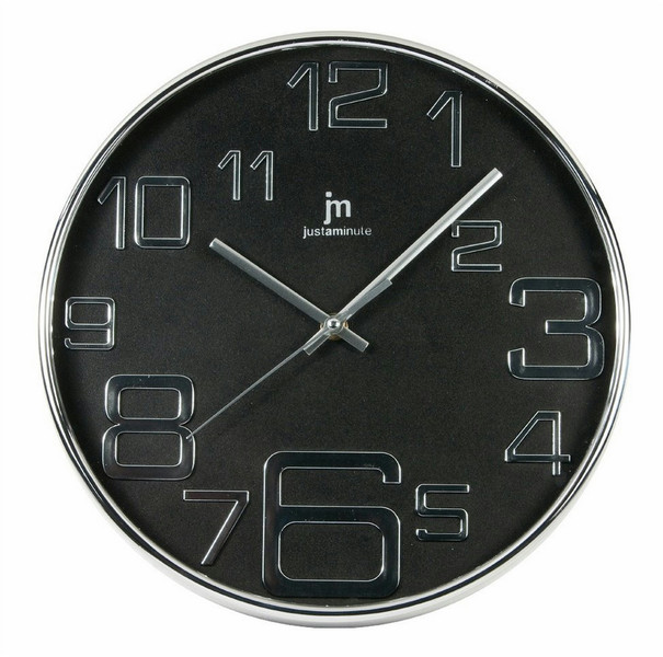 Lowell Justaminute 00820 Quartz wall clock Kreis Schwarz, Chrom