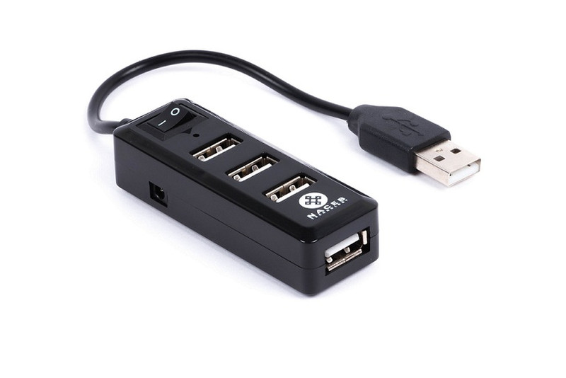 Naceb Technology NA-143 USB 2.0 Черный хаб-разветвитель