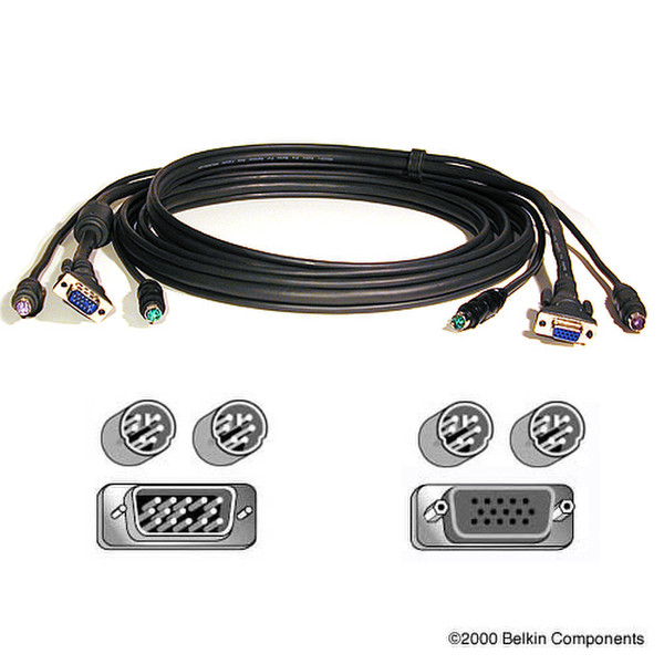 Belkin Toron Tout-en-un KVM OmniView™ 3m Black KVM cable