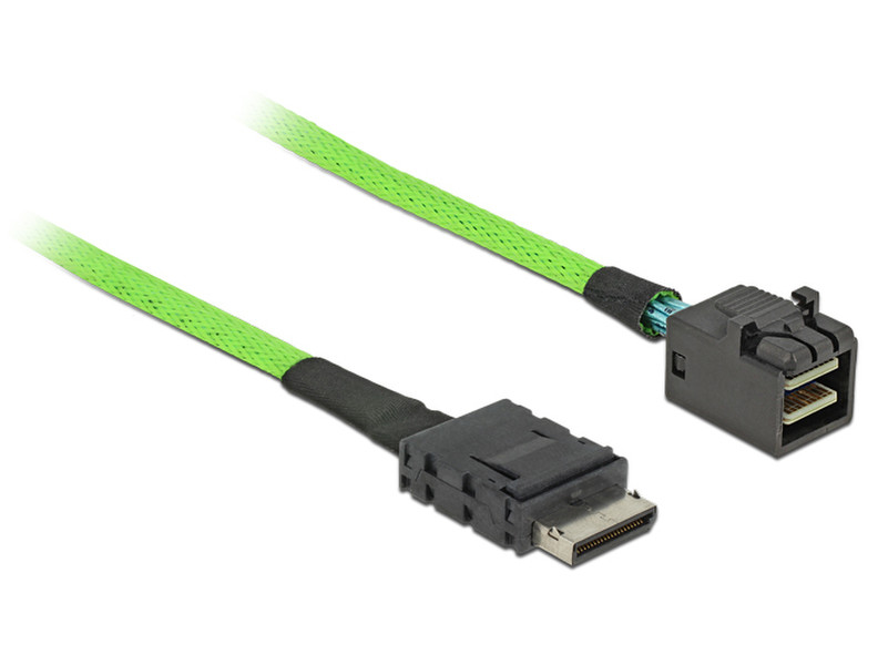 DeLOCK 85210 0.5м Черный, Зеленый сигнальный кабель