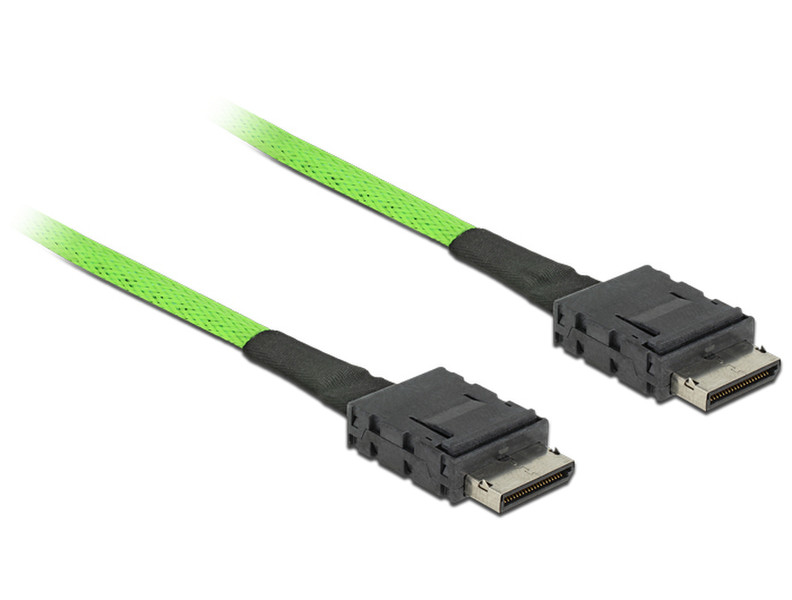DeLOCK 85211 0.5м Черный, Зеленый сигнальный кабель