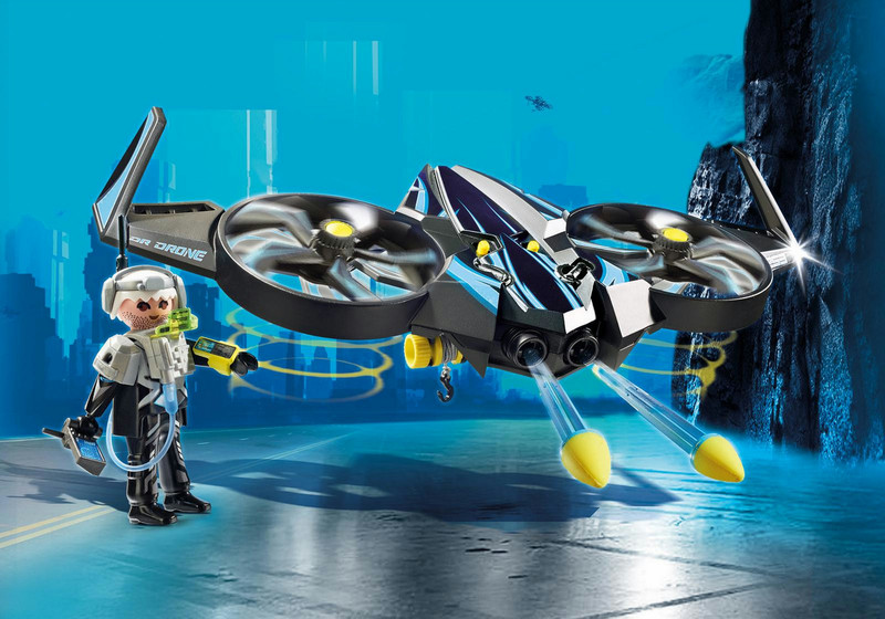 Playmobil City Action Mega Drone Junge Schwarz Kinderspielzeugfiguren-Set