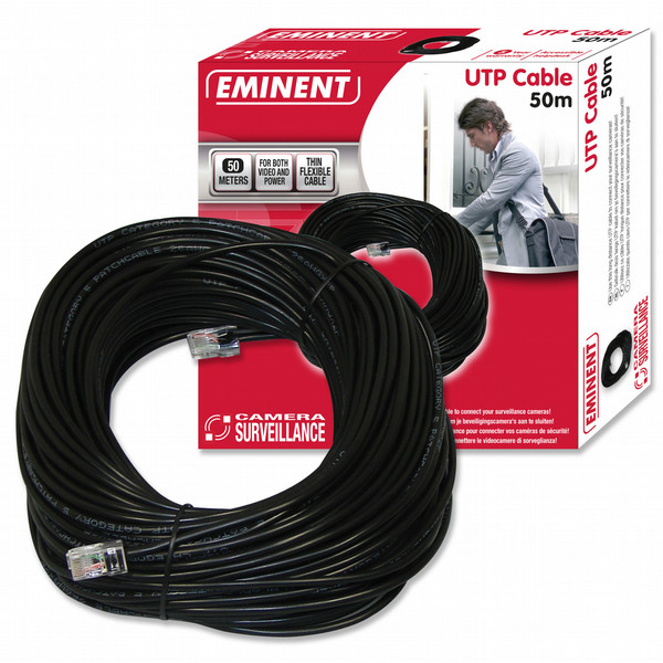 Eminent UTP Cable 50m 50m U/UTP (UTP) Black networking cable
