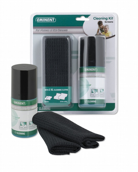 Eminent LCD Cleaning kit LCD / TFT / Plasma Equipment cleansing wet/dry cloths & liquid