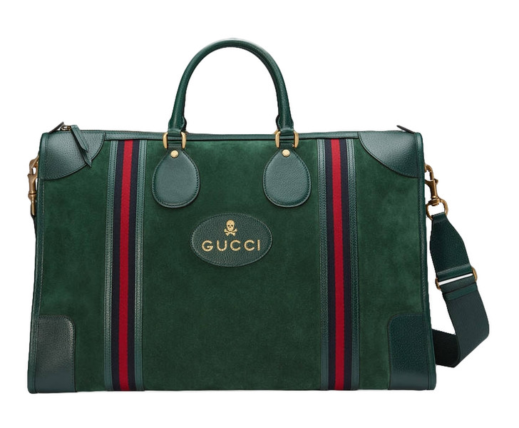 Gucci Suede duffle bag with Web men's shoulder bag