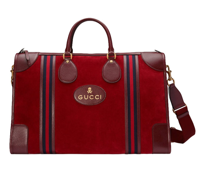 Gucci Suede duffle bag with Web мужская сумка через плечо