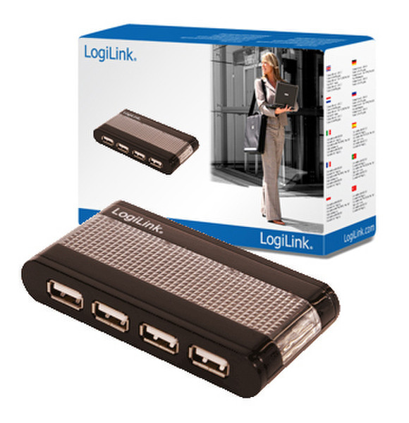 LogiLink USB 2.0 Hub 7-Port 480Mbit/s Black interface hub