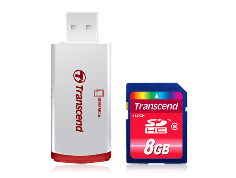 Transcend TS8GSDHC2-P2 Белый устройство для чтения карт флэш-памяти