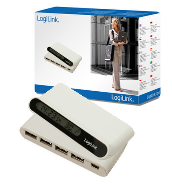 LogiLink USB 2.0 Hub 4-Port 480Мбит/с Белый хаб-разветвитель