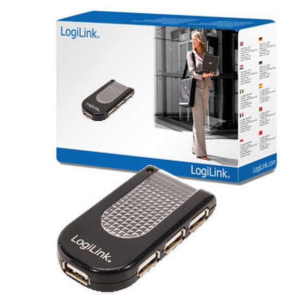 LogiLink USB 2.0 Hub 4-Port 480Мбит/с Черный хаб-разветвитель