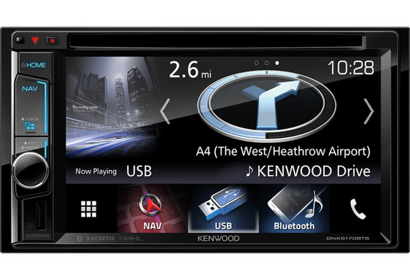 Kenwood Electronics DNX5170BTS Fixed 6.2Zoll LED Touchscreen 2100g Schwarz Navigationssystem