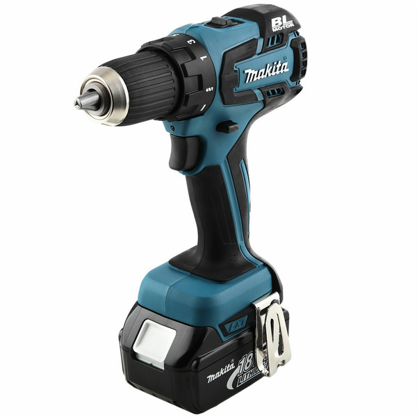 Makita DDF480RME Дрель с рукояткой пистолетного типа Литий-ионная (Li-Ion) 4А·ч 1500г Черный, Синий аккумуляторная комби-дрель