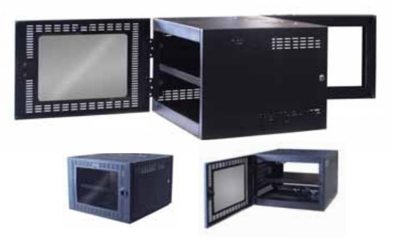 North System CAWM6-BKT Wall mounted 6U Black rack