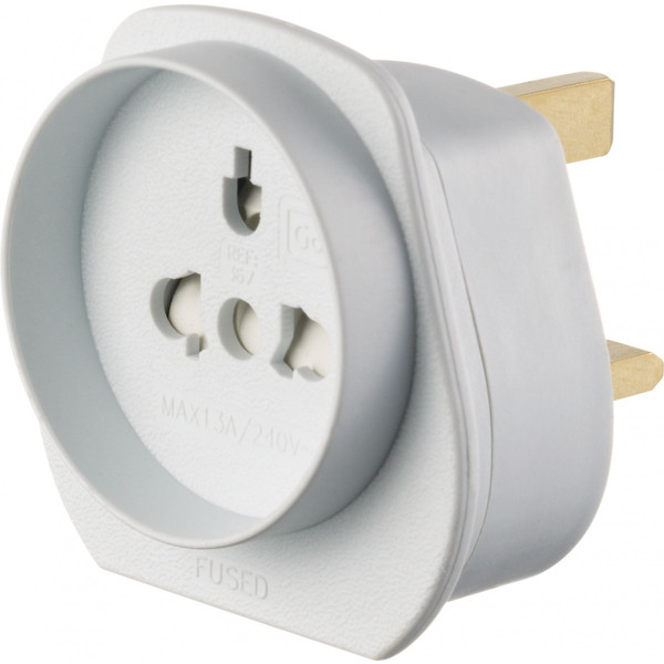 Go Travel Foreign Visitor Type D (UK) Universal White power plug adapter