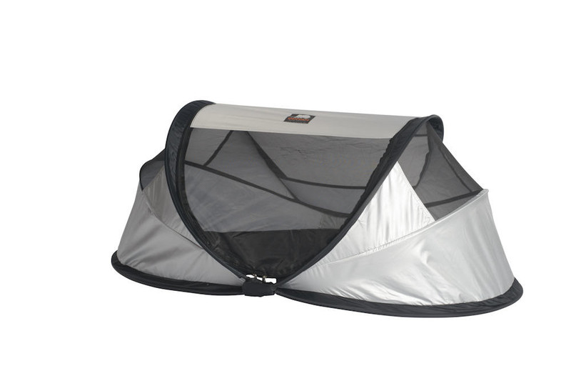 Deryan Travel Cot Baby Luxe Polyethylene Silver baby shade tent