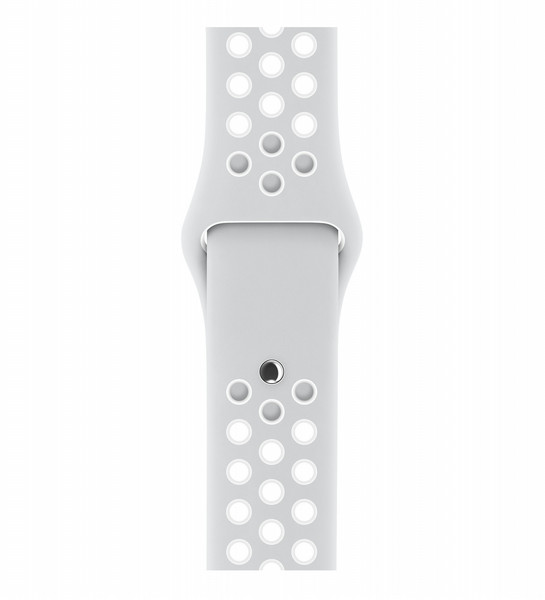 Apple 38 mm Nike Sportarmband, Pure Platinum/Weiß