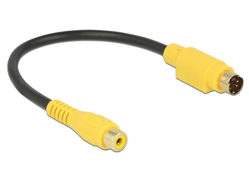 DeLOCK 0.2m, S-Video/RCA 0.2m S-Video (4-pin) RCA Black,Yellow