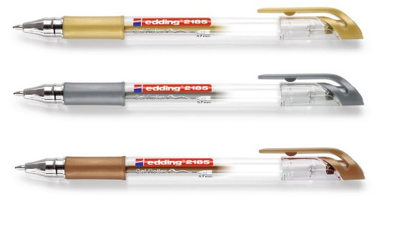 Edding Sanftes Gleiten 2185 Capped gel pen Fine/Medium Бронзовый, Золотой, Cеребряный 3шт