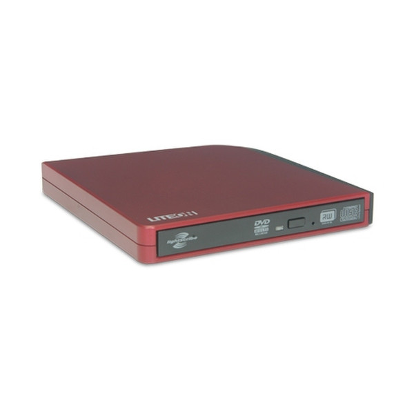 Lite-On eSAU208 LightScribe External Slim DVD Writer Red optical disc drive