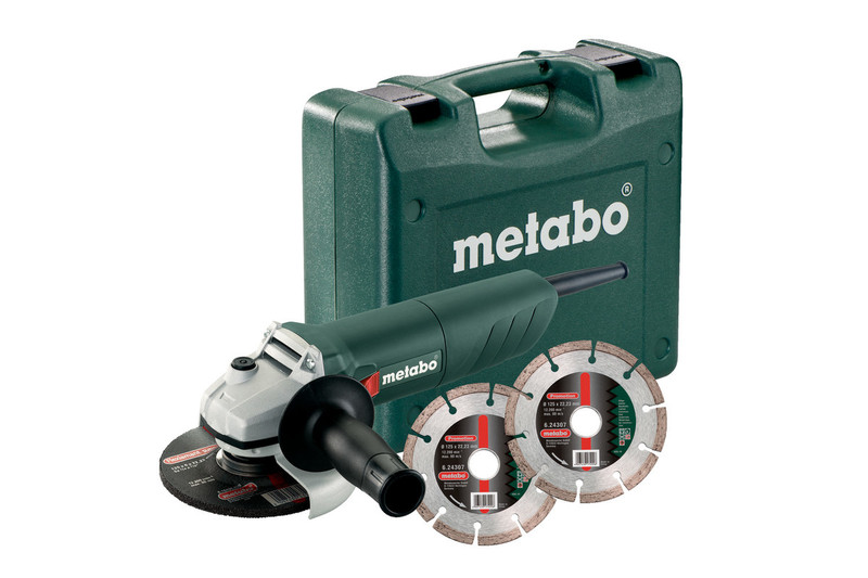 Metabo W 850-125 SET 850Вт 11000об/мин 125мм угловая шлифмашина