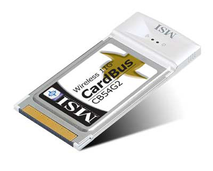 MSI CB54G2 Wireless IEEE802.11g CardBus 54Mbit/s networking card