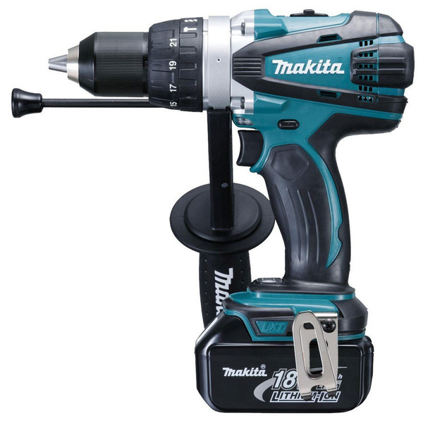 Makita DHP458RFE Дрель с рукояткой пистолетного типа Литий-ионная (Li-Ion) 3А·ч 2300г Черный, Синий аккумуляторная комби-дрель