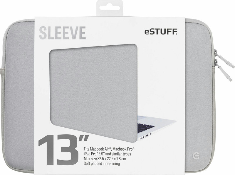 eSTUFF ES82250-GREY 13Zoll Sleeve case Grau Notebooktasche