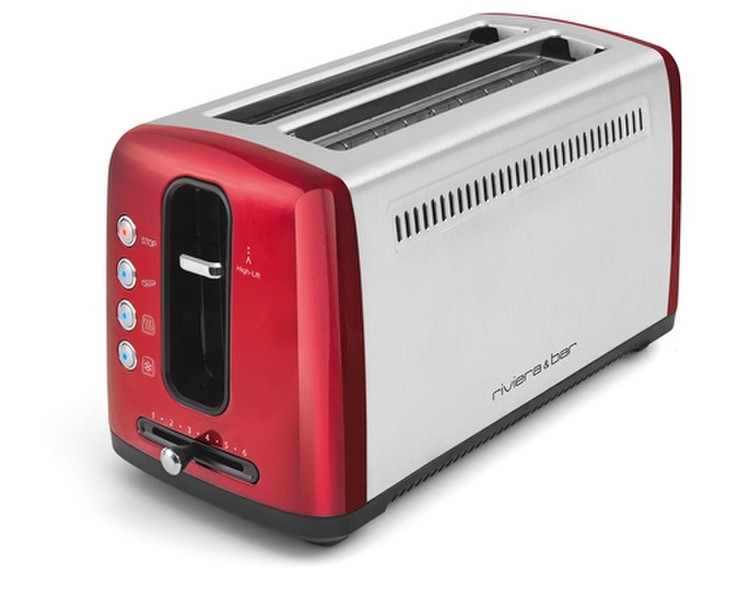 Riviera & Bar GP547A 2slice(s) 1500W Red,Stainless steel toaster