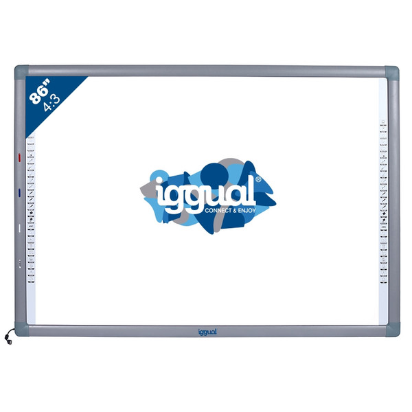iggual IGG314371 86Zoll Touchscreen USB Grau, Weiß Interaktives Whiteboard