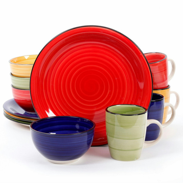 Gibson 105948.12 12pc(s) Green,Grey,Red,Yellow tableware set