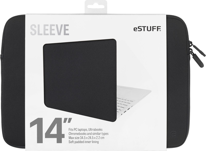 eSTUFF ES82252-BLACK 14Zoll Sleeve case Schwarz Notebooktasche