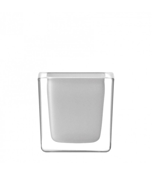 LEONARDO Cube Glass White candle holder