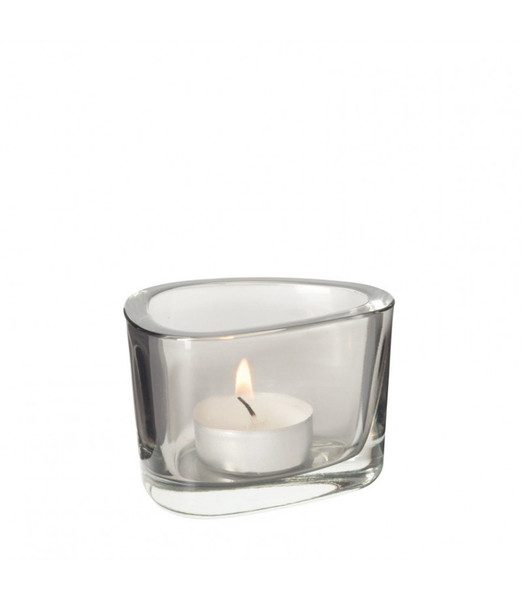 LEONARDO Organic Glass Grey candle holder