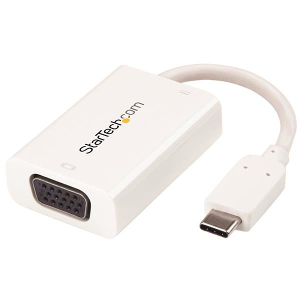 StarTech.com USB-C to VGA Video Adapter with USB Power Delivery - 1920 x 1200 - White