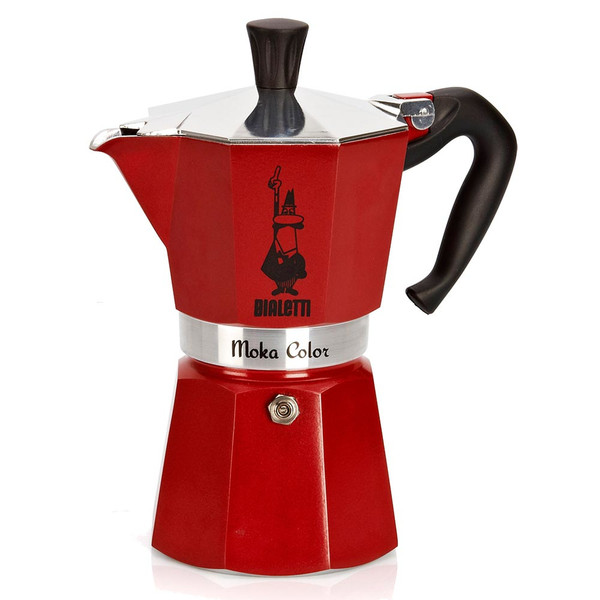 Bialetti Moka Express Отдельностоящий Руководство Manual drip coffee maker 3чашек Красный