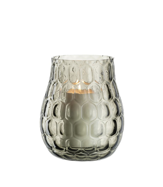 LEONARDO Giardino Glass Grey candle holder