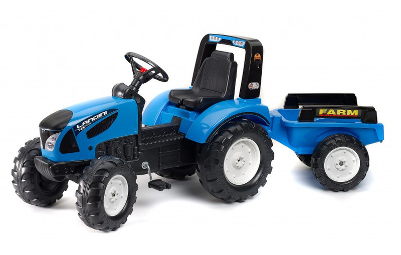Falk Serie 7 + Trailer Pedal Tractor Black,Blue