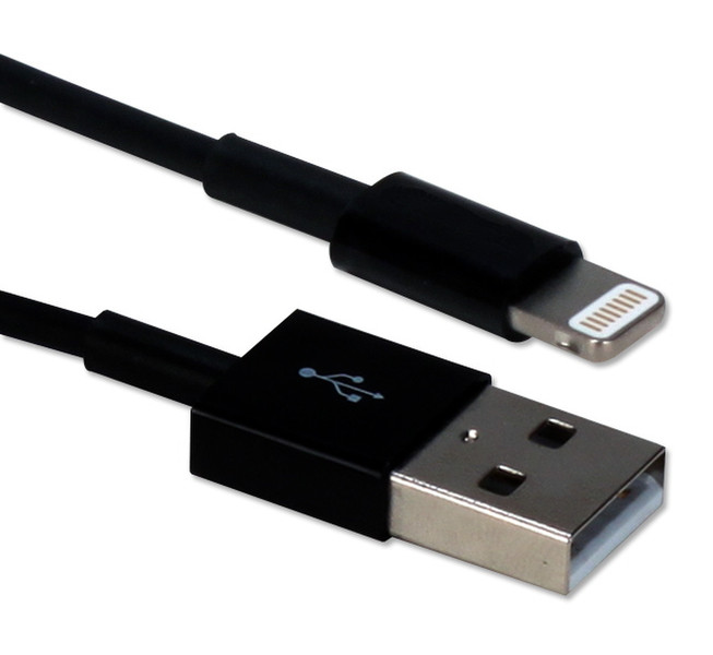 QVS ACL-03BK 0.91m USB A Lighting Schwarz Handykabel