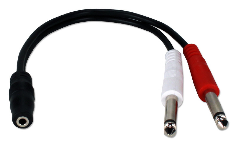 QVS CC399TS-Y 3.5mm 2 x 6.35mm Черный, Красный, Белый аудио кабель