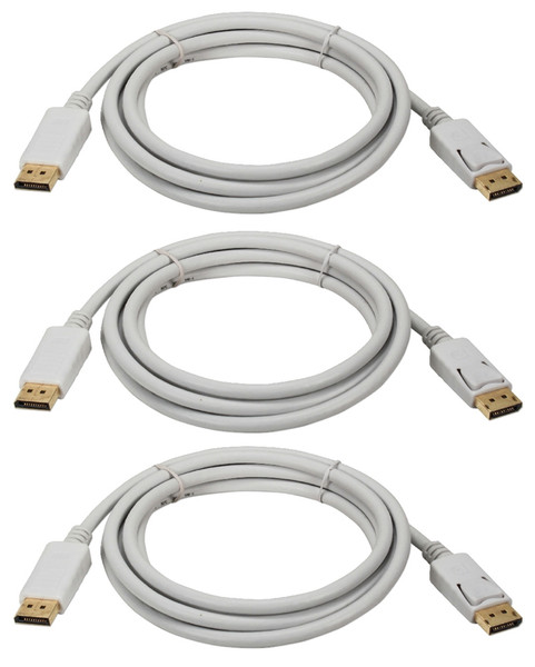 QVS DP-06-3PKW 1.8m DisplayPort DisplayPort White DisplayPort cable