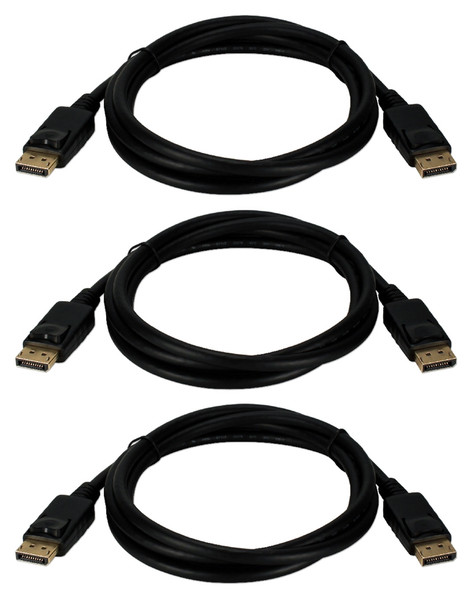 QVS DP-10-3PK 3m DisplayPort DisplayPort Black DisplayPort cable