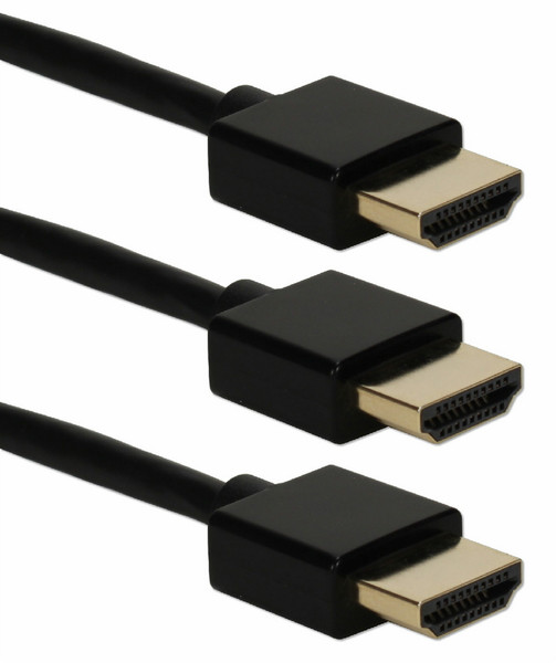 QVS HDT-6F-3PK 1.8м HDMI HDMI Черный HDMI кабель