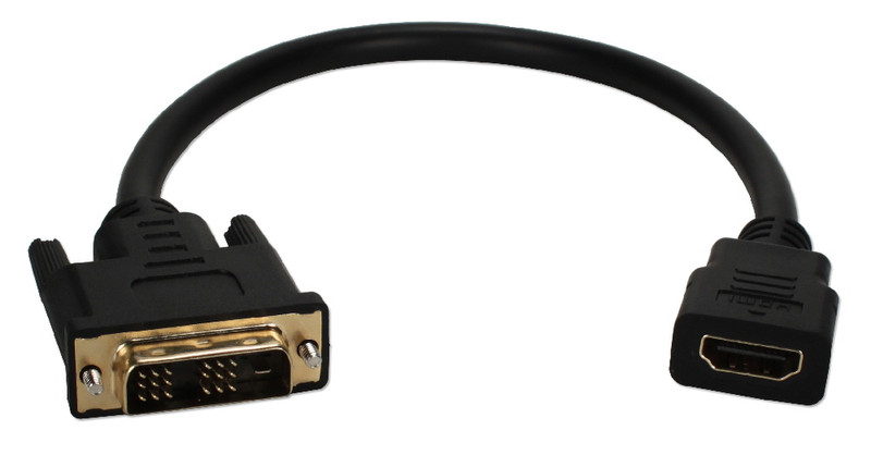 QVS HDVIX-1F 0.3м DVI HDMI Черный адаптер для видео кабеля